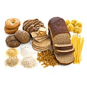Selection of breads and pastas