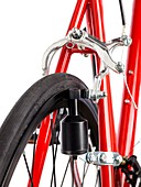 Bicycle dynamo fixed to back wheel