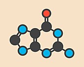 Guanine purine nucleobase molecule