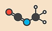 Methyl isocyanate toxic molecule