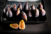Provence black figs on a baking tray