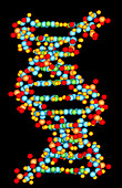 Artwork of a DNA (Deoxyribonucleic acid) strand