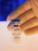Interferon drug in crystal form in a vial