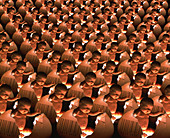 Conceptual computer artwork of human cloning