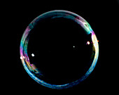 Soap bubble with a pattern of colours