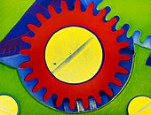 False-colour SEM of the crown wheel of a