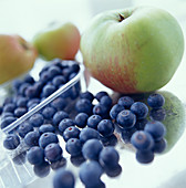 Apples and blueberries