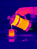 Pouring coffee,thermogram