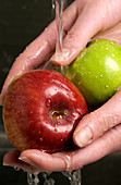 Person washing apples