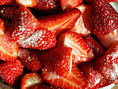 Sliced strawberries