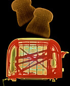 X-ray of toaster with toast
