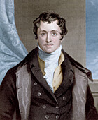 Coloured portrait of Humphry Davy,English chemist