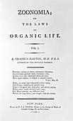 Zoonomia book by Erasmus Darwin