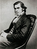 Photograph of biologist Thomas Huxley,in 1857