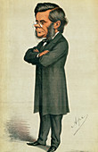 Caricature of Thomas Huxley,British biologist