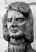 Bust of Robert Hooke,English physicist