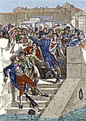Mob attacking Jacquard in Lyon,France