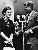 Frances Kelsey receiving an award,1962