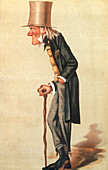 Caricature of Sir Richard Owen,British zoologist