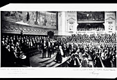 Pasteur being honoured at the Sorbonne in Paris