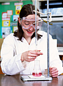 Pupil performing titration