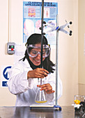 Pupil performing titration