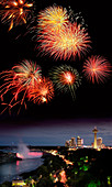Fireworks display over Niagara Falls