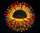 Artwork representation of the influenza virus