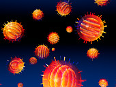 Flu virus particles