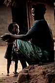 Ugandan refugee mother and child