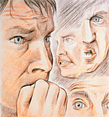 Illustration of a nervous crisis