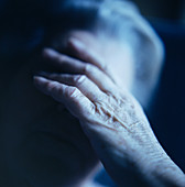 Depressed elderly woman