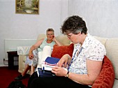 Community matron during a home visit