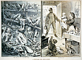 19th-century opium den caricature