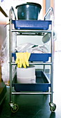 Hospital cleaning trolley