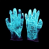 Used surgical gloves,negative image