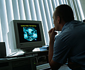 Gynaecologist with foetal scan
