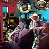 Colonoscopy surgical procedure on a patient