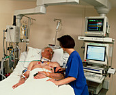 Intensive care monitoring of an elderly man
