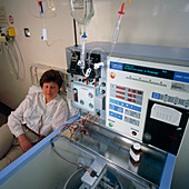 Female donor having blood stem cells harvested