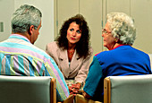 Man and woman receiving counselling together