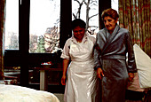 Nurse and patient at cancer hospice