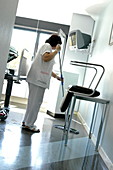 Cleaning hospital room