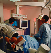 Male patient undergoing balloon angioplasty