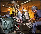 Heart bypass surgery with heart-lung machine