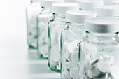 Jars of paracetamol tablets