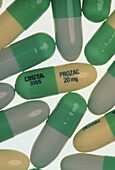 Capsules of Prozac,an antidepressant drug