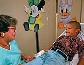Child undergoing chemotherapy
