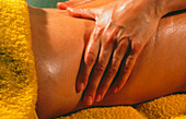 Woman being given an aromatherapy massage