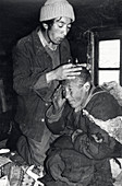 Tibetan doctor treating with moxibustion